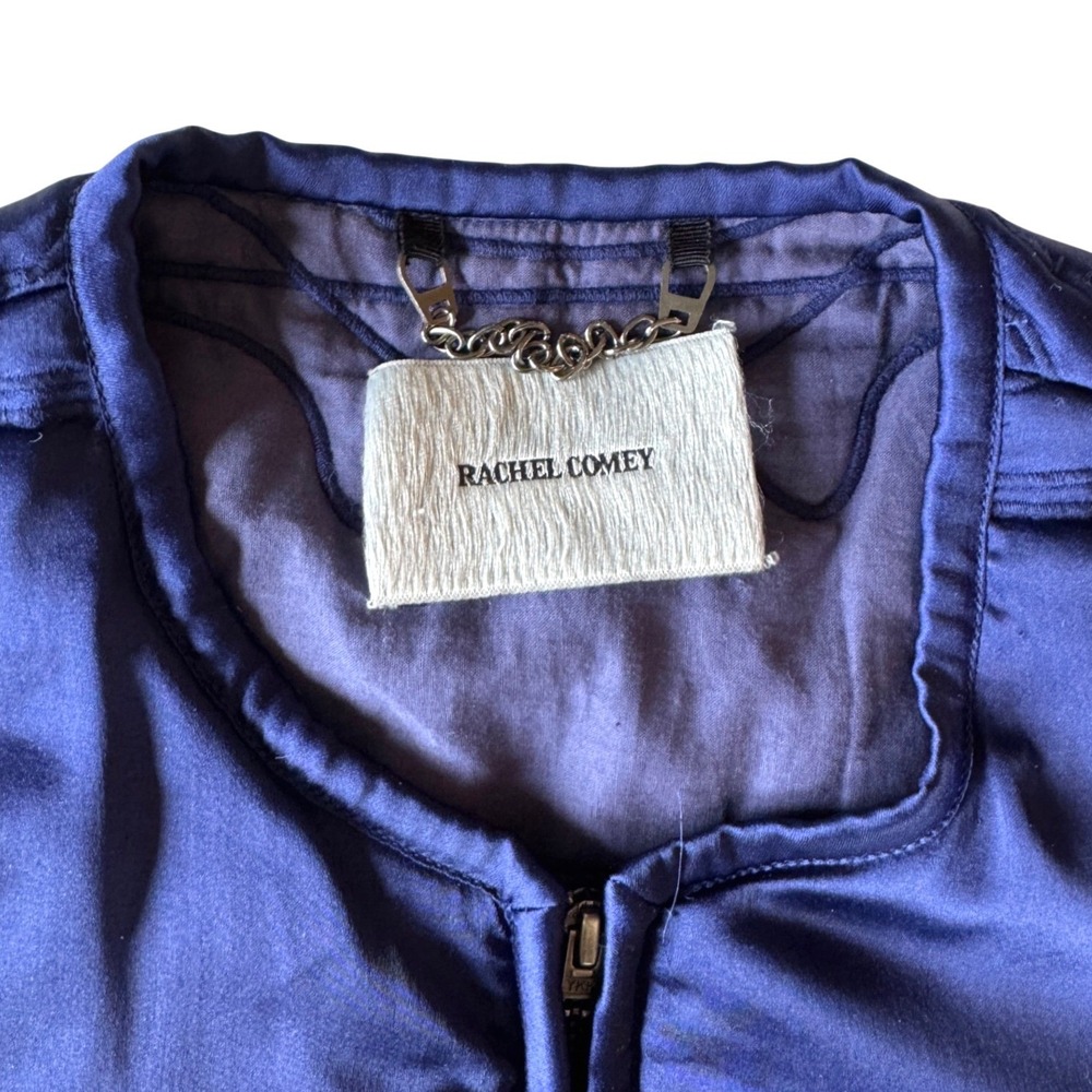 Rachel Comey Bedroom Jacket Navy Wavy Quilted Puffer Size 6 $733 - Picture 4 of 8